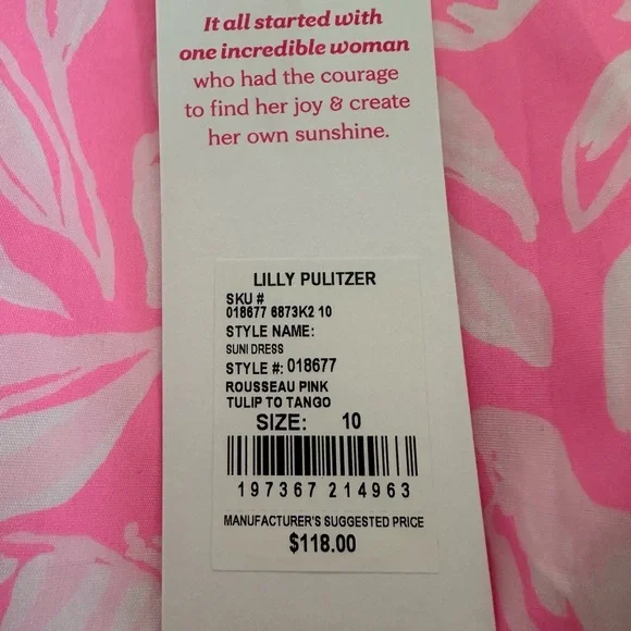 Lilly Pulitzer Pink and White Leaf Pattern Kids Dress